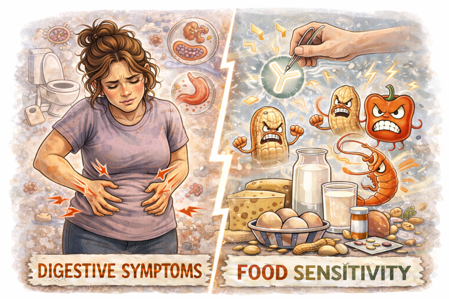 Digestive symptoms illustration