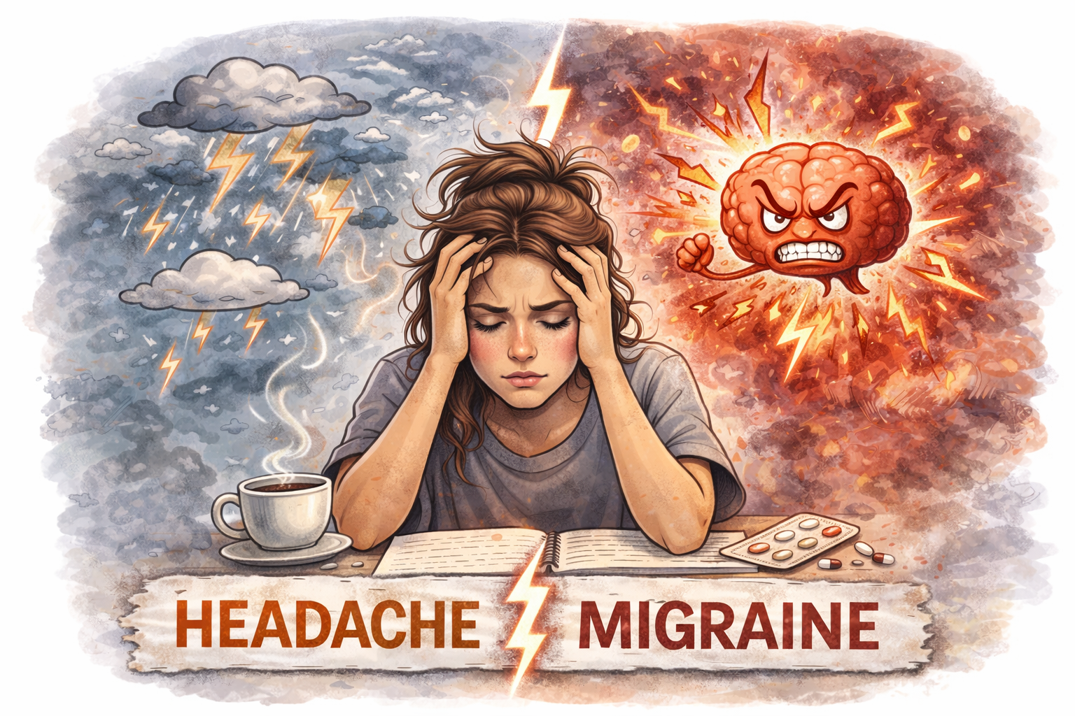 Headache vs migraine comparison
